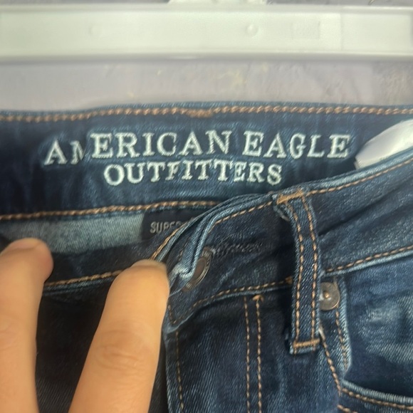 NWOT American Eagle Outfitters Black Jean Shorts Distressed Style size 0 - Picture 2 of 3